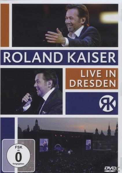DVD-Cover von Roland Kaiser "Live in Dresden", mit dem Sänger auf der Bühne.