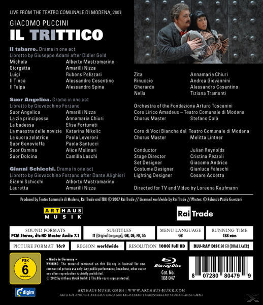 Reynolds/Nizza/Mastromarino - Il Trittico  - (Blu-ray)