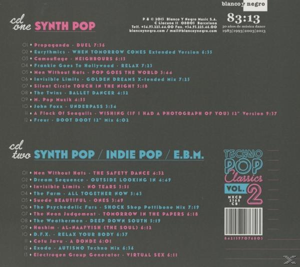 CD-Cover mit Titellisten für Synth-Pop- und Indie-Pop-Musik.