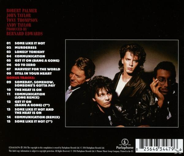 Rückseite einer Musik-CD mit Trackliste, Bandfoto und Urheberrechtsinformationen.