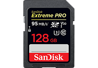 SANDISK Extreme PRO 128GB - Speicherkarte  (128 GB, 95, Schwarz)