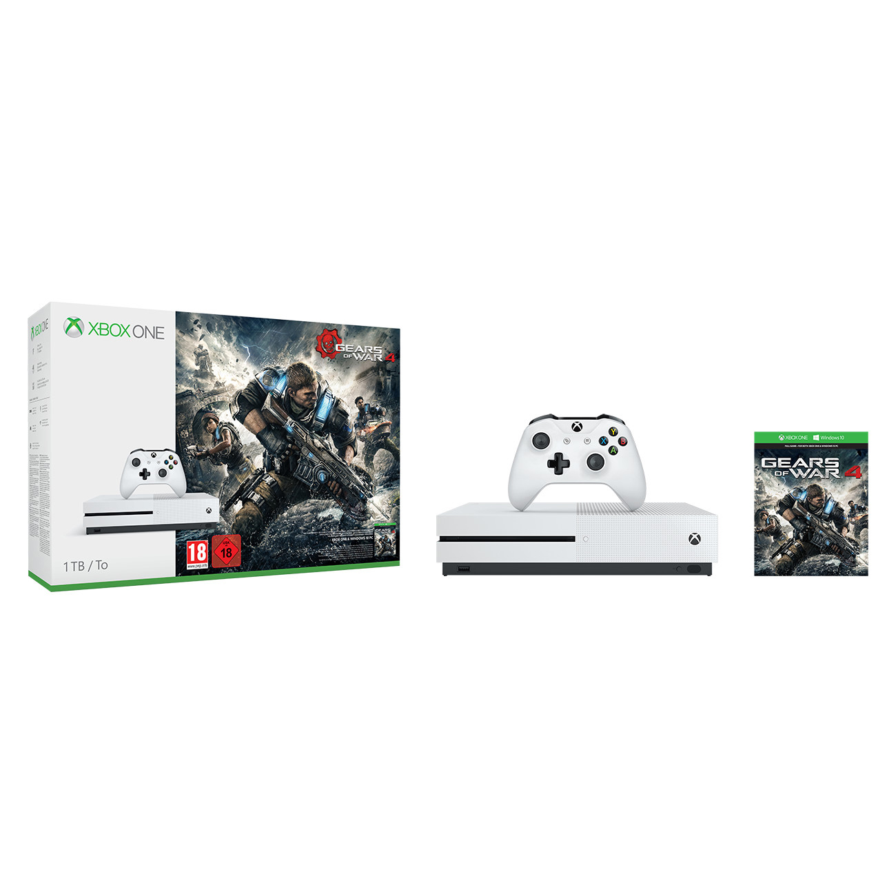 MICROSOFT Xbox One S 1TB Konsole - Gears of War 4 Bundle
