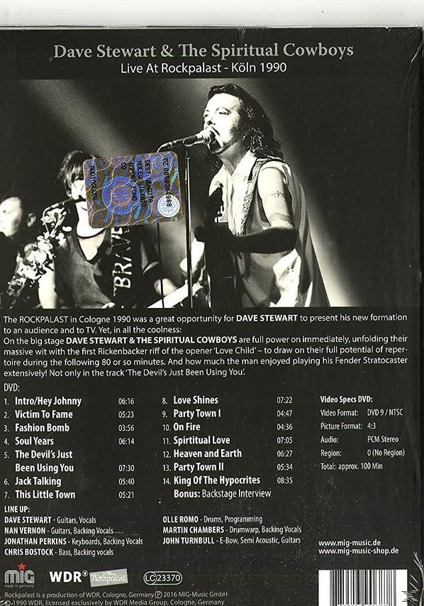Dave Stewart & The Spiritual Cowboys Live: Band auf der Bühne, Sänger im Fokus, Kölner Rockpalast 1990.