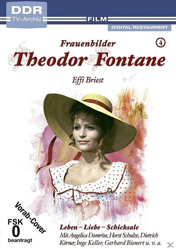 DVD-Cover. Eine Frau mit Hut, trägt ein gepunktetes Kleid. Text auf Deutsch: Theodor Fontane.