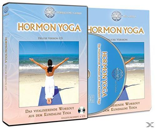 CD-Hülle mit Frau am Strand, Text: Hormon Yoga, Deluxe Version.