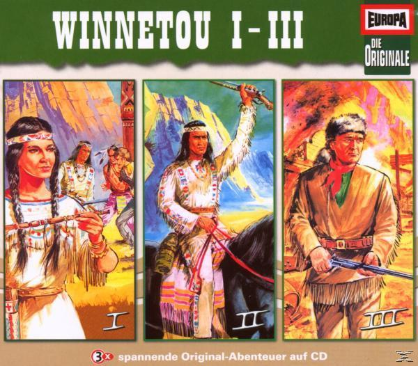 Winnetou I-III DVD-Cover mit drei Szenen und dem Europa-Logo.