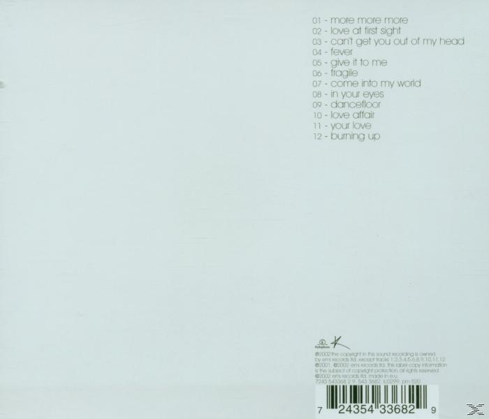 Rückseite einer CD-Hülle mit Songtiteln. Weißer Hintergrund. Text ist schwarz. Das Album hat 12 Songs.