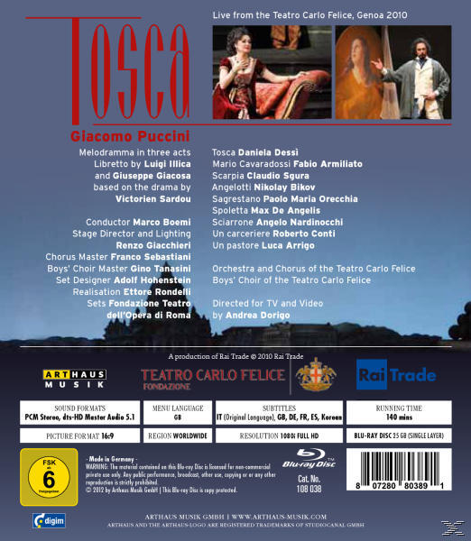 Boemi/Dessi/Armiliato/Sgura - Tosca  - (Blu-ray)