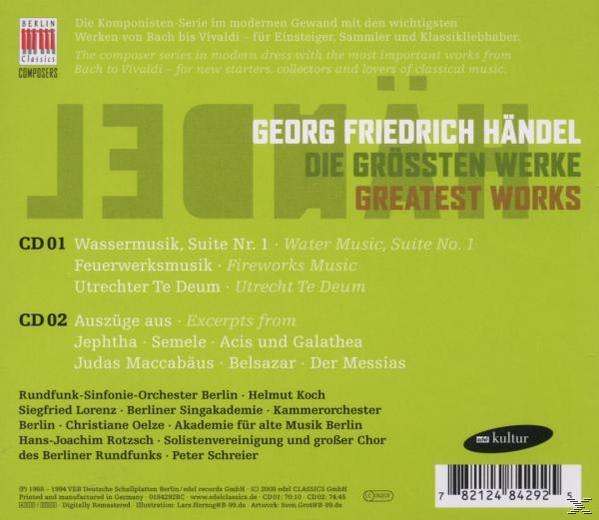 Peter Schreier, Schreier/Oelze/RSOB/KOB/Koch/+ - Händel:Die Größten Werke  - (CD)
