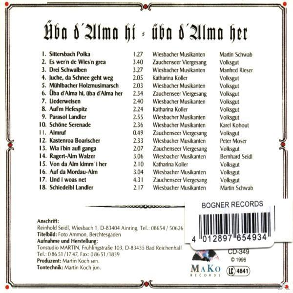 (CD) Üba Wiesbacher D\'alma - - D\'alma Her Musikanten Hi-Üba