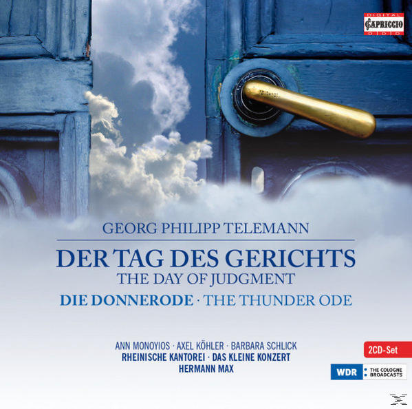 CD-Cover mit Text auf Deutsch. Das Bild zeigt eine Tür mit Griff und einige Wolken.