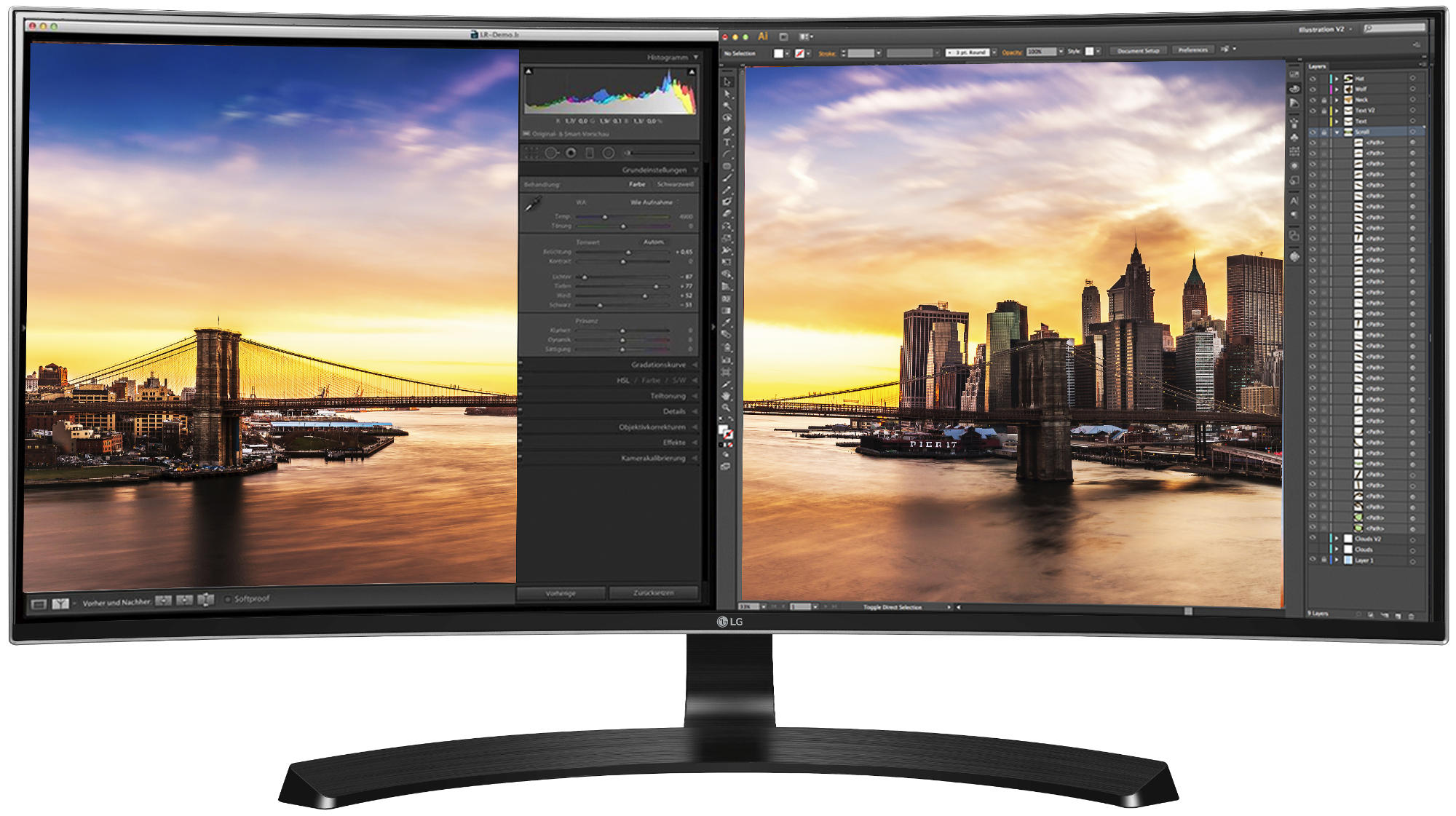 LG ELECTRONICS Curved Gaming Monitor 34UC88-B  34", schwarz 34 Zoll Gaming Monitor, 5 ms Reaktionszeit, 300 cd/m², 60 Hz, Schwarz