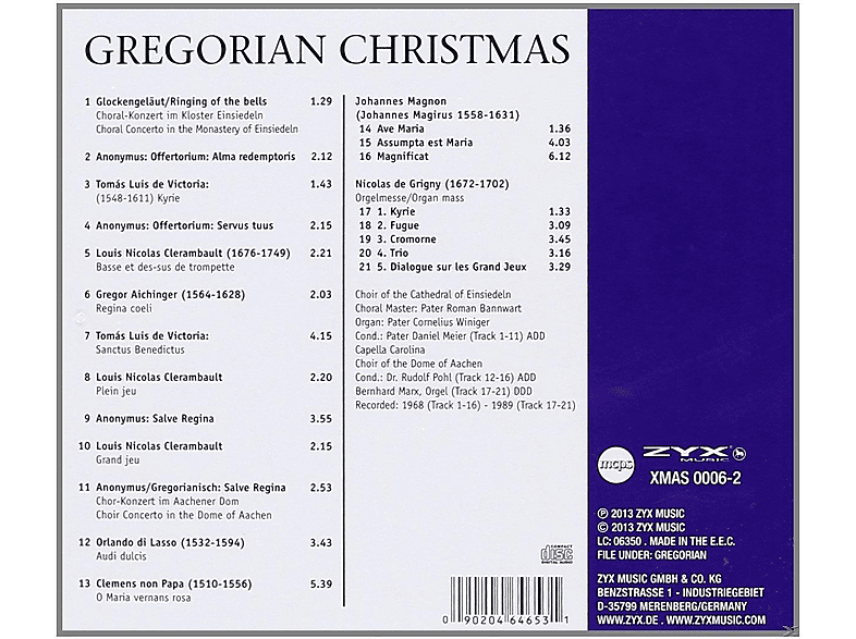 Thumbnail - Choir Of The Cathedral Einsiedeln, of the Dome Aachen - Gregorian Christmas (CD)
