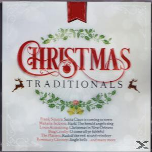CD-Cover mit rotem Text 'CHRISTMAS TRADITIONS' und festlichen Dekorationen, darunter Songtitel.