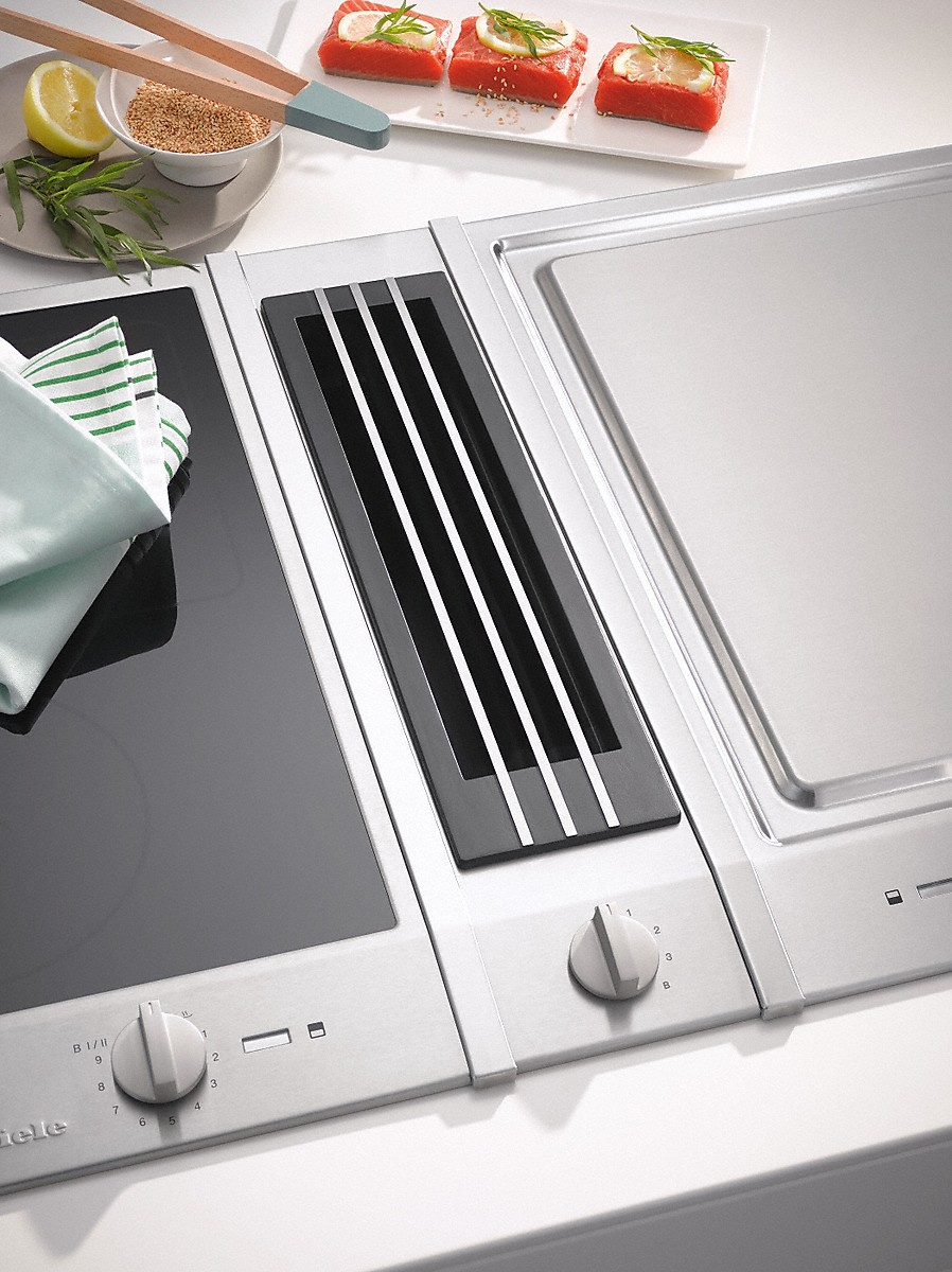 MIELE CSDA 1020, Induktionskochfeld mit integriertem Dunstabzug (885 mm breit, 520 mm tief)