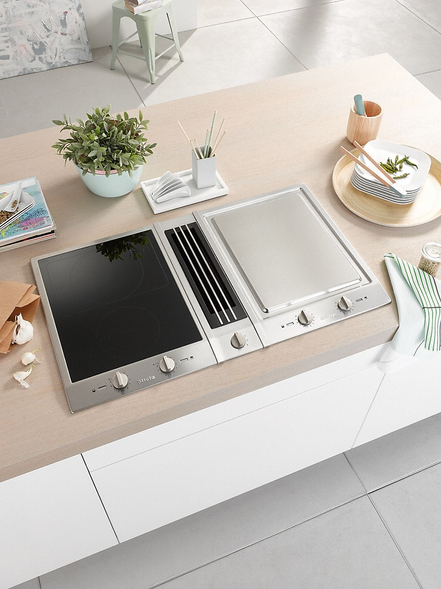 MIELE CSDA 1020, Induktionskochfeld mit integriertem Dunstabzug (885 mm breit, 520 mm tief)