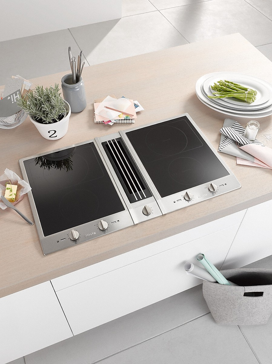 MIELE CSDA 1010 D, Induktionskochfeld mit integriertem Dunstabzug (885 mm breit, 520 mm tief)
