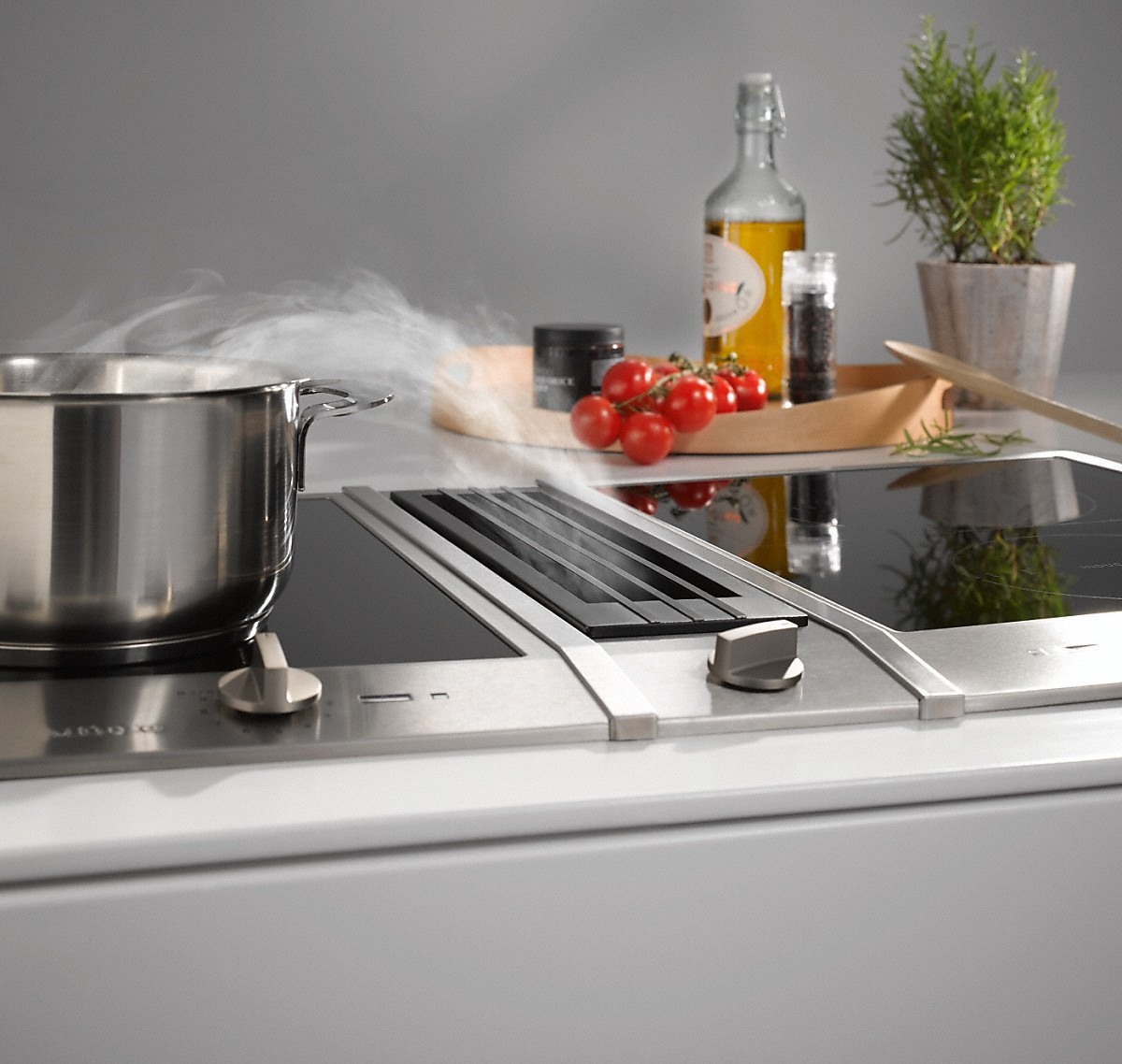 MIELE CSDA 1010 D, Induktionskochfeld mit integriertem Dunstabzug (885 mm breit, 520 mm tief)