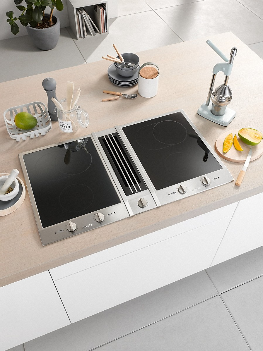 MIELE CSDA 1040 D, Elektrokochfeld mit integriertem Dunstabzug (885 mm breit, 520 mm tief)
