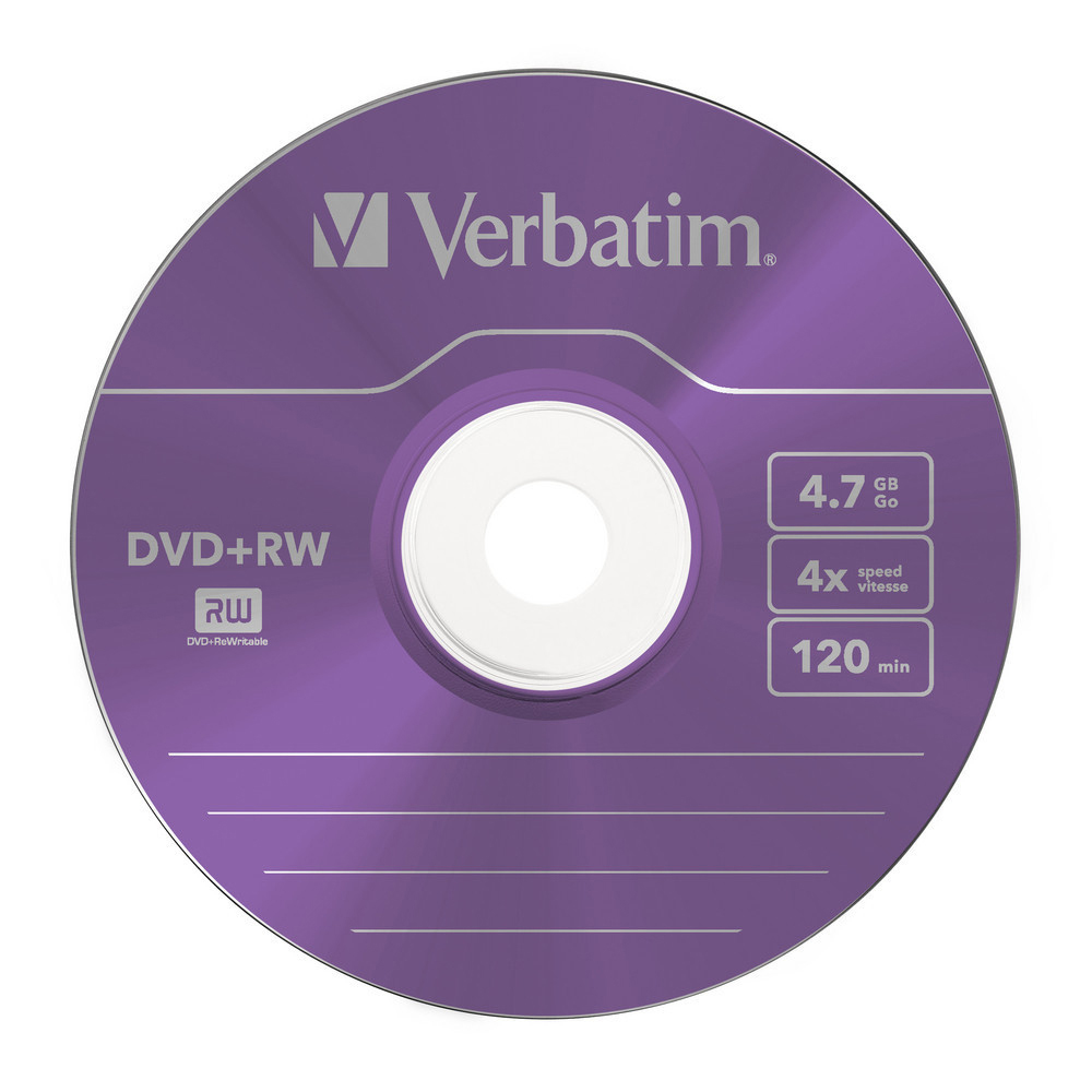 Lila DVD-Disc mit Text und Markierungen darauf.