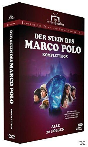 DVD-Box-Set für 'Der Stein des Marco Polo', mit Cover-Art und Text.