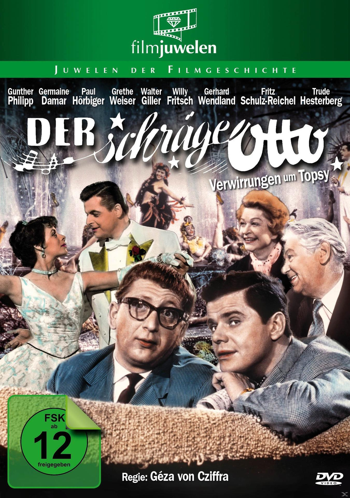 Filmcover: Gruppe von Leuten auf einer Bühne. Text: Der schräge Otto und Namen. FSK 12-Logo.