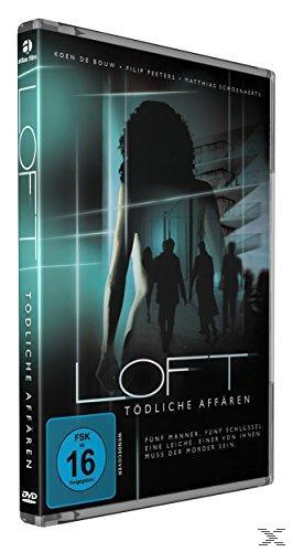 DVD-Hülle für den Film Loft mit Personensilhouetten und Text.