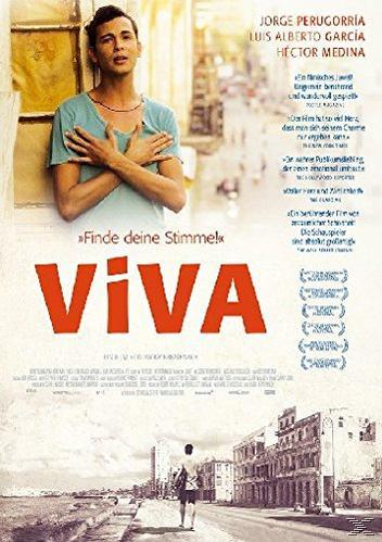 Mann in blauem Hemd auf einem Filmplakat. Titel: VIVA. Hintergrund: Stadtstraße.
