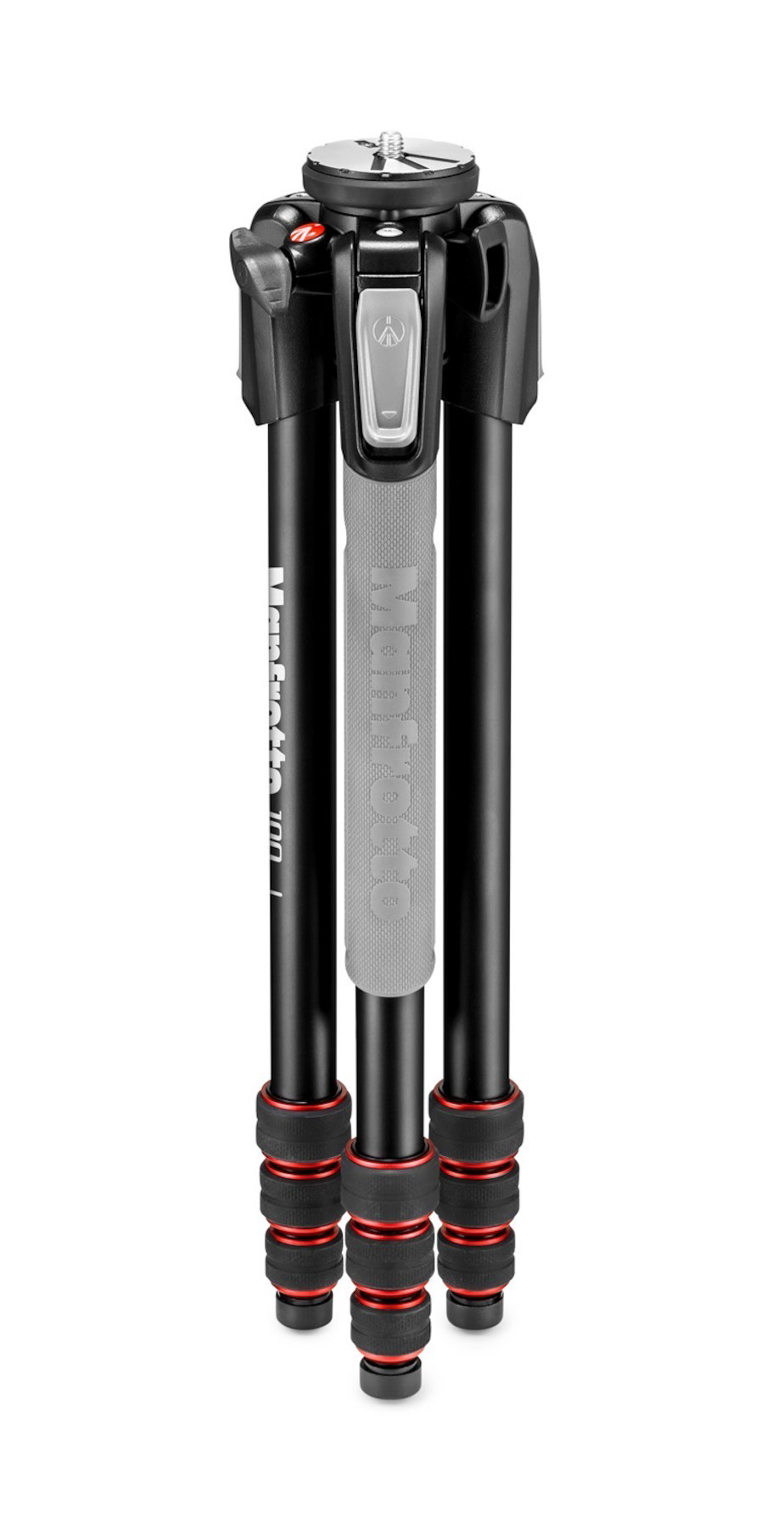 MANFROTTO MT190GOA4TD Dreibein Stativ, Schwarz/Grau, Höhe offen bis 90 mm