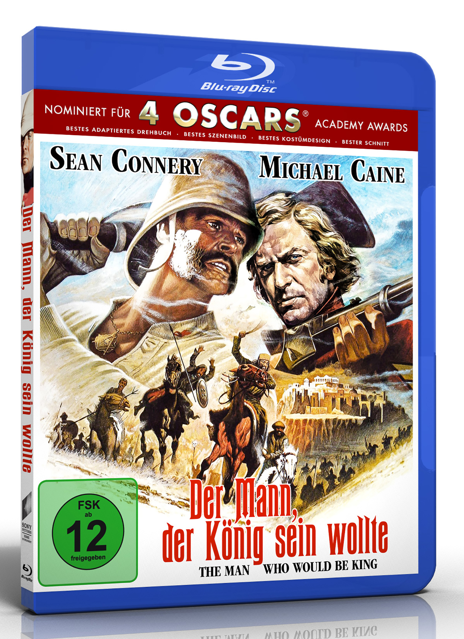 Blu-ray-Filmcover von 'Der Mann, der König sein wollte' mit Sean Connery.