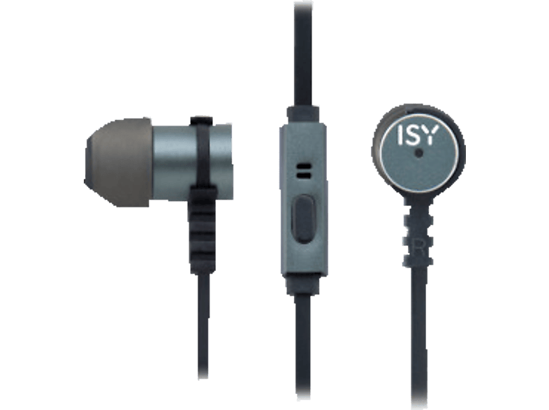 ISY Metal In-Ear Headset, grey, In-ear Kopfhörer Grau | In-Ear-Kopfhörer