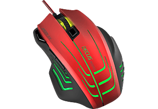 SPEEDLINK SPEEDLINK DECUS RESPEC - Mouse professionale per giochi - 7 tasti programmabili - Rosso/Nero - mouse da gioco, cablato, 5000 dpi, Nero/Rosso