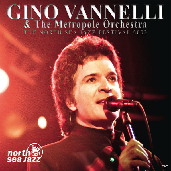 Ein Mann singt auf der Bühne in ein Mikrofon. Titel: Gino Vannelli.