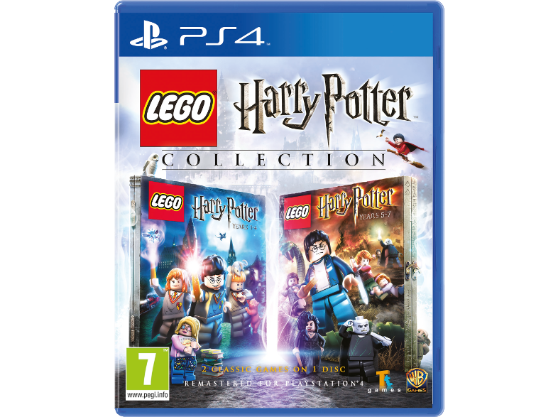 PS4 játék tok a LEGO Harry Potter Collection-höz, játék grafikával és logókkal. Fehér háttér.