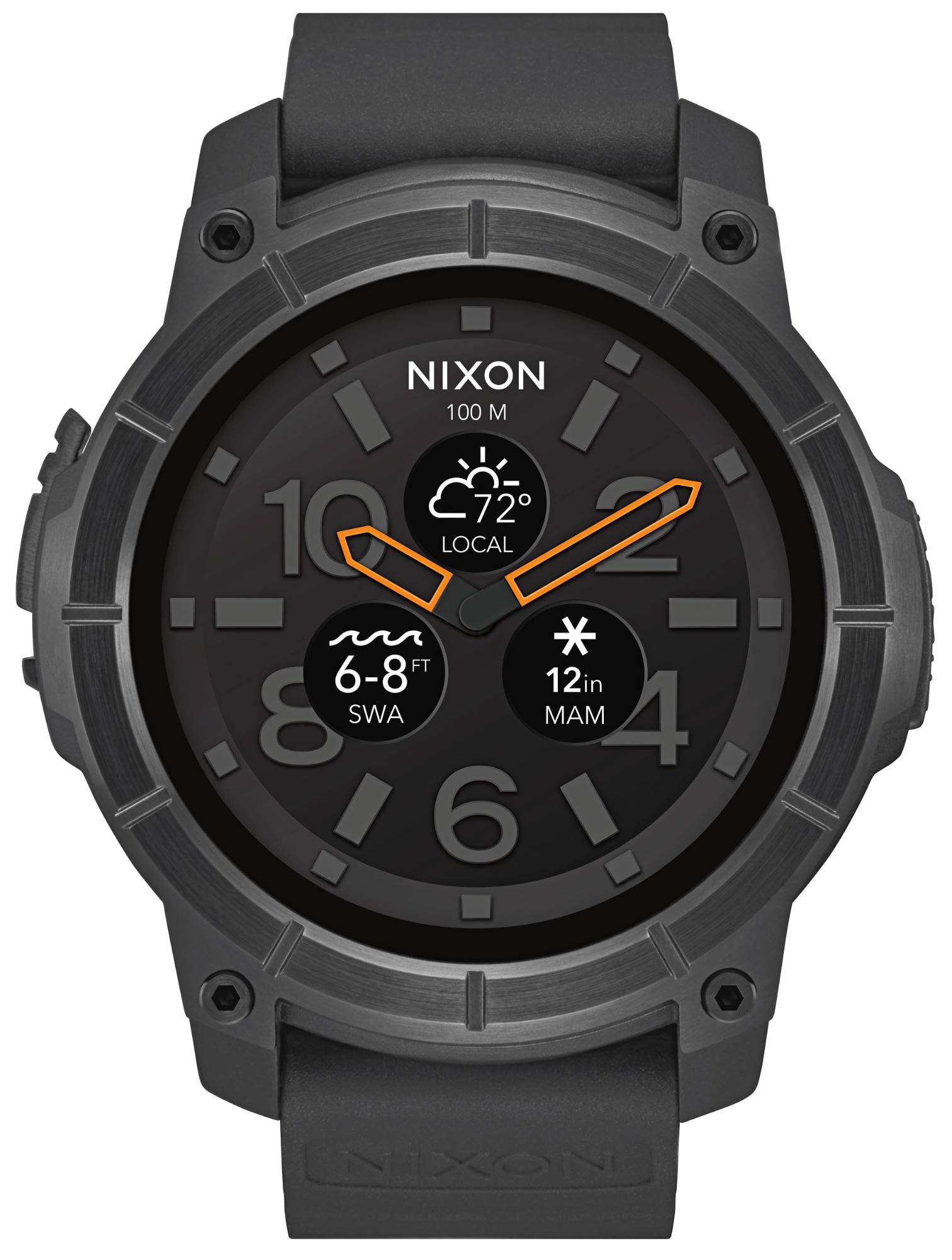 NIXON Mission Smartwatch Polycarbonat, 250-300 mm, Schwarz