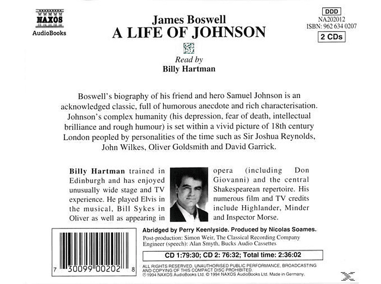 Thumbnail - Billy Hartman - A Life Of Johnson (CD)