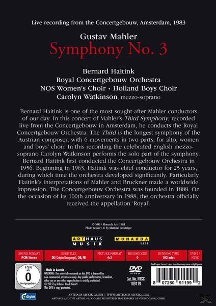 Carolyn Watkinson, NOS Women's Choir, Concertgebouw Orchestra, Holland Boys Choir/+ - Sinfonie 3  - (DVD)