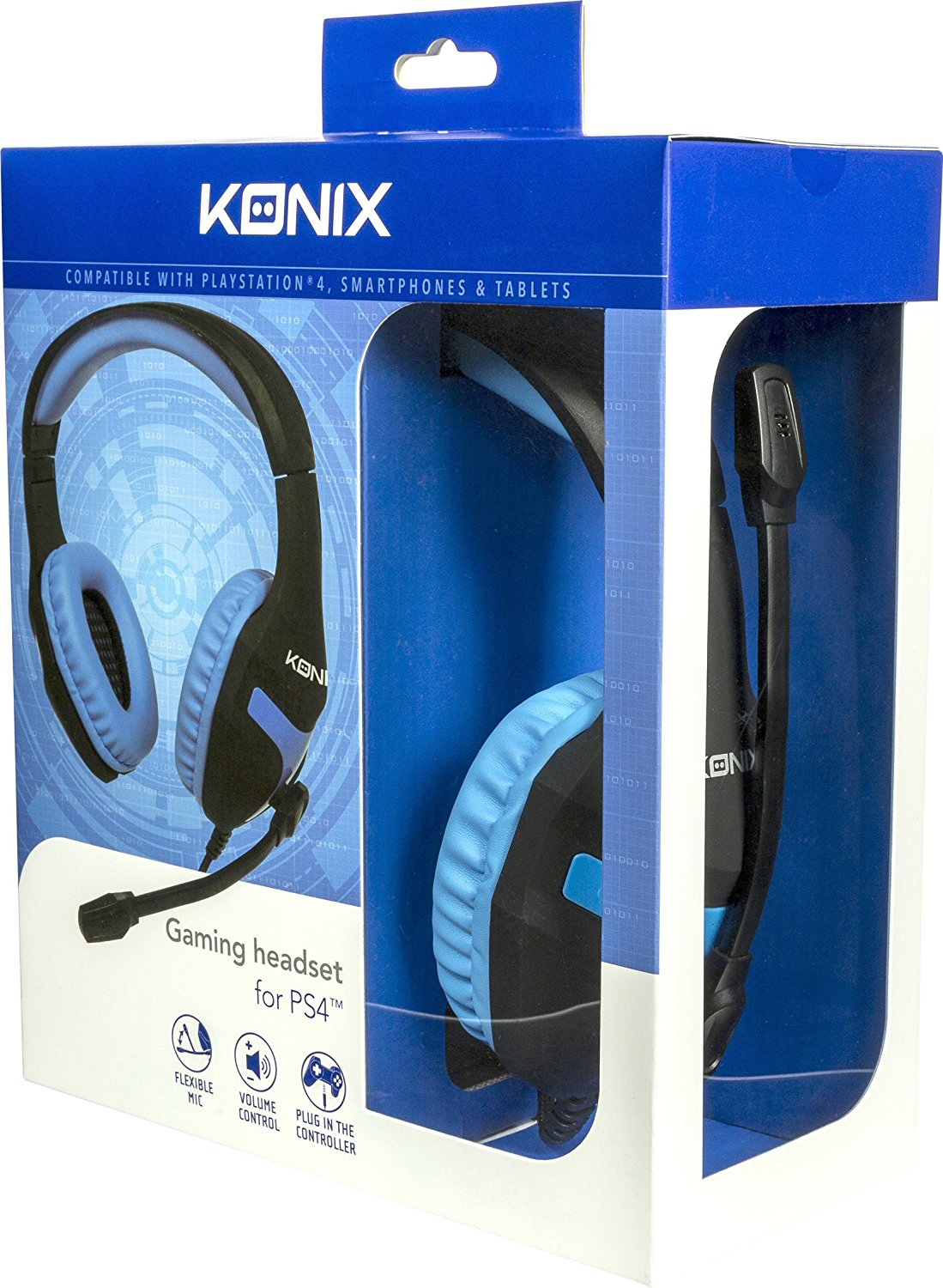 Gaming 24263, KONIX Schwarz/Blau Headset Over-ear