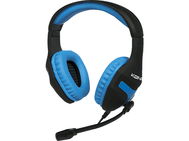[Viele beliebte Produkte verfügbar] KONIX 24263, Headset Over-ear Gaming Schwarz/Blau