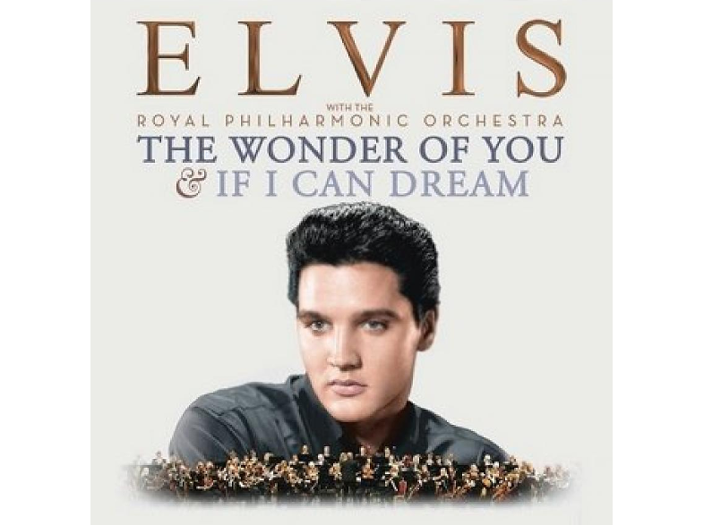 Egy album borítója Elvis Presley-vel. Elvis-t fekete ingben mutatja, arany színű h áttérrel.