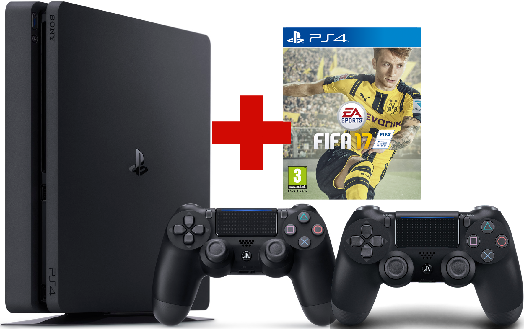 PLAYSTATION PS4 Slim 1 TB Noir + FIFA 17 + Manette extra