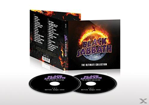 Black Sabbath CD-Hülle mit zwei CDs. Brennender Ring um einen Planeten.