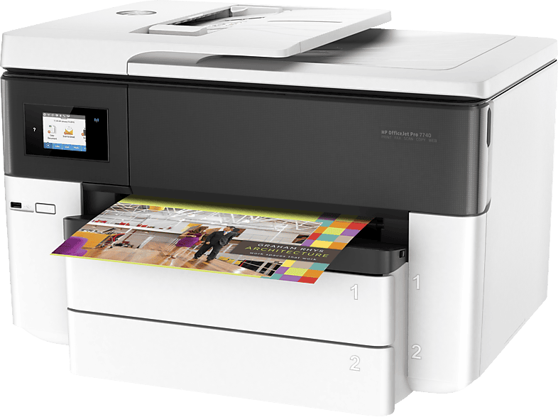 4-in-1 Netzwerkfähig 7740 HP HP Tintenstrahldruck WLAN OfficeJet Pro Großformat-Multifunktionsdrucker