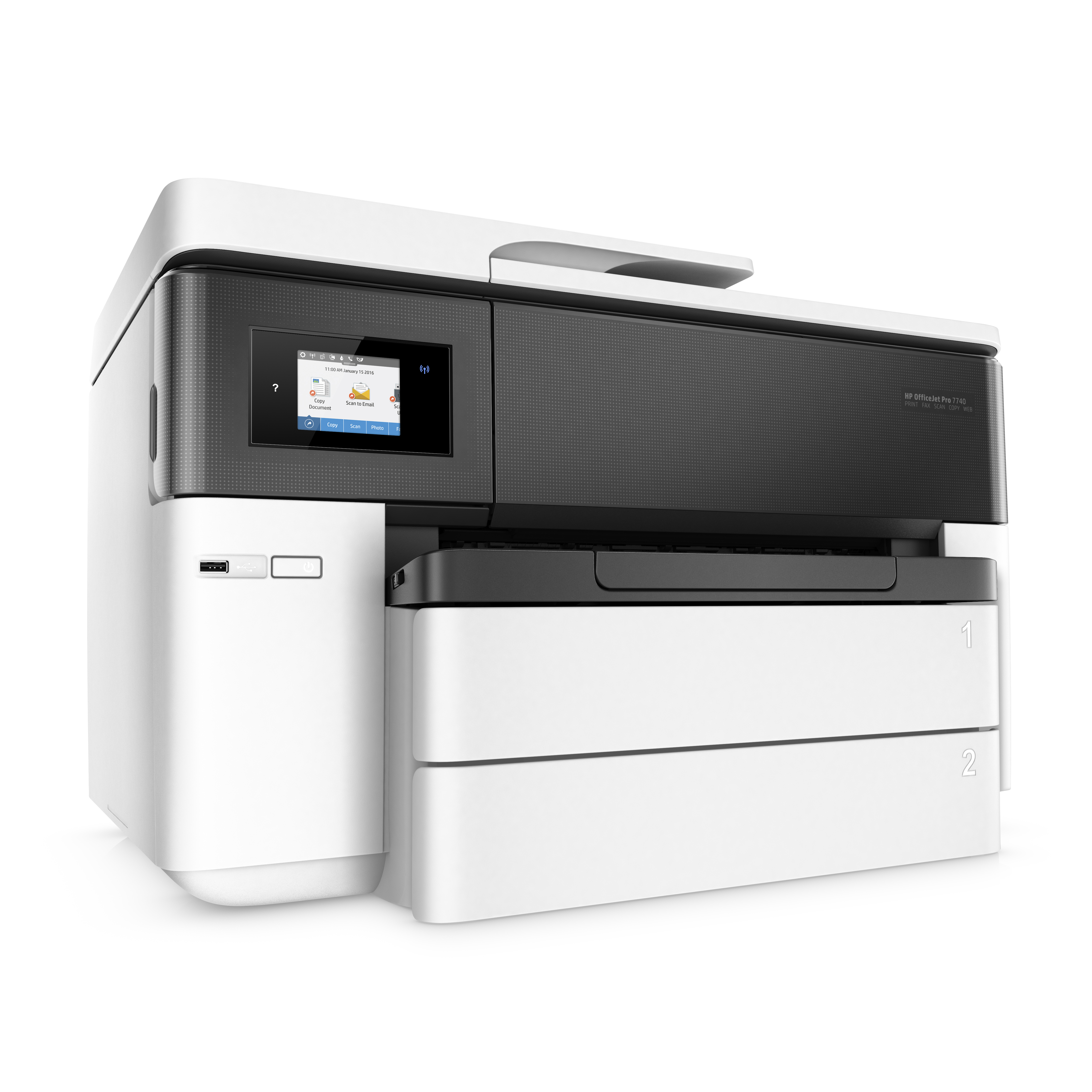 4-in-1 Netzwerkfähig 7740 HP HP Tintenstrahldruck WLAN OfficeJet Pro Großformat-Multifunktionsdrucker