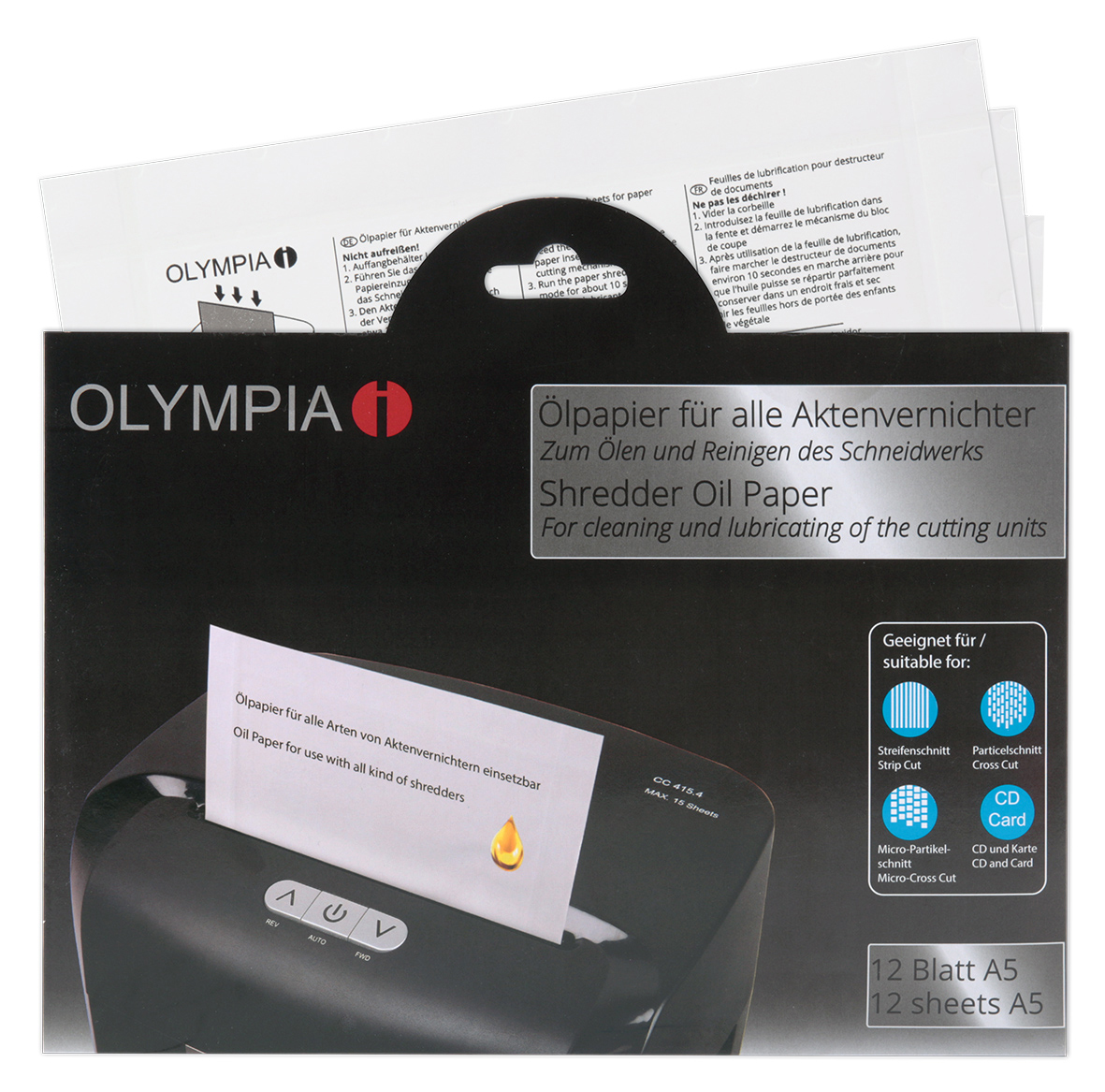OLYMPIA Ölpapier Aktenvernichter Pflegeprodukt