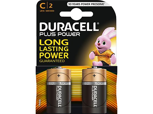DURACELL C PLUS POWER ALKALINE 2PCS - Batterie (Schwarz/Kupfer)