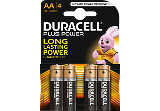 DURACELL AA PLUS POWER ALKALINE 4PCS - Batterie (Schwarz/Kupfer)