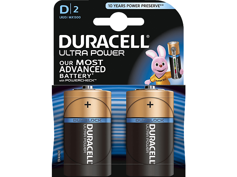 DURACELL Ultra Power D Batterie, Alkaline, 1.5 Volt 2 Stück MediaMarkt