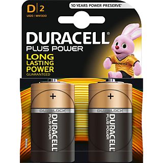 DURACELL D PLUS POWER ALKALINE 2PCS - Batterie (Schwarz/Kupfer)