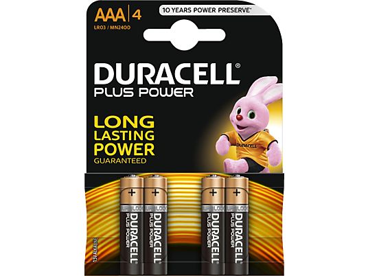 DURACELL AAA PLUS POWER ALKALINE 4PCS - Batterie (Schwarz/Kupfer)